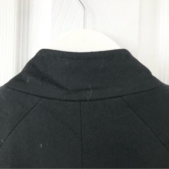 Jane Post Black Cashmere Blend Snap Button High Neck Classic A Line Coat Small - Picture 10 of 15